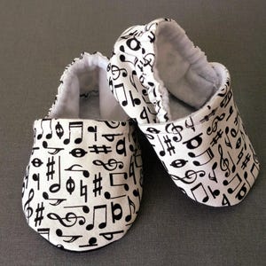 Music notes theme baby shoes