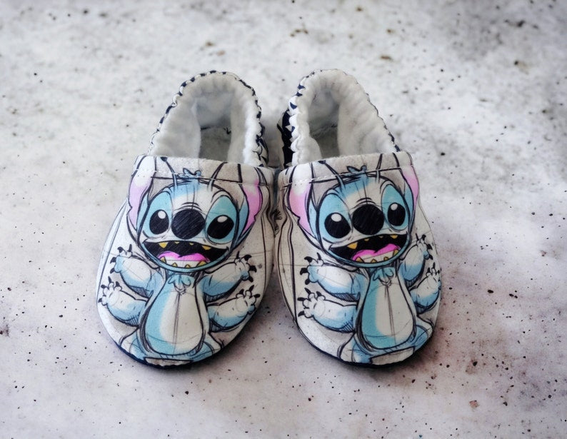 Inspired blue aliend baby shoes