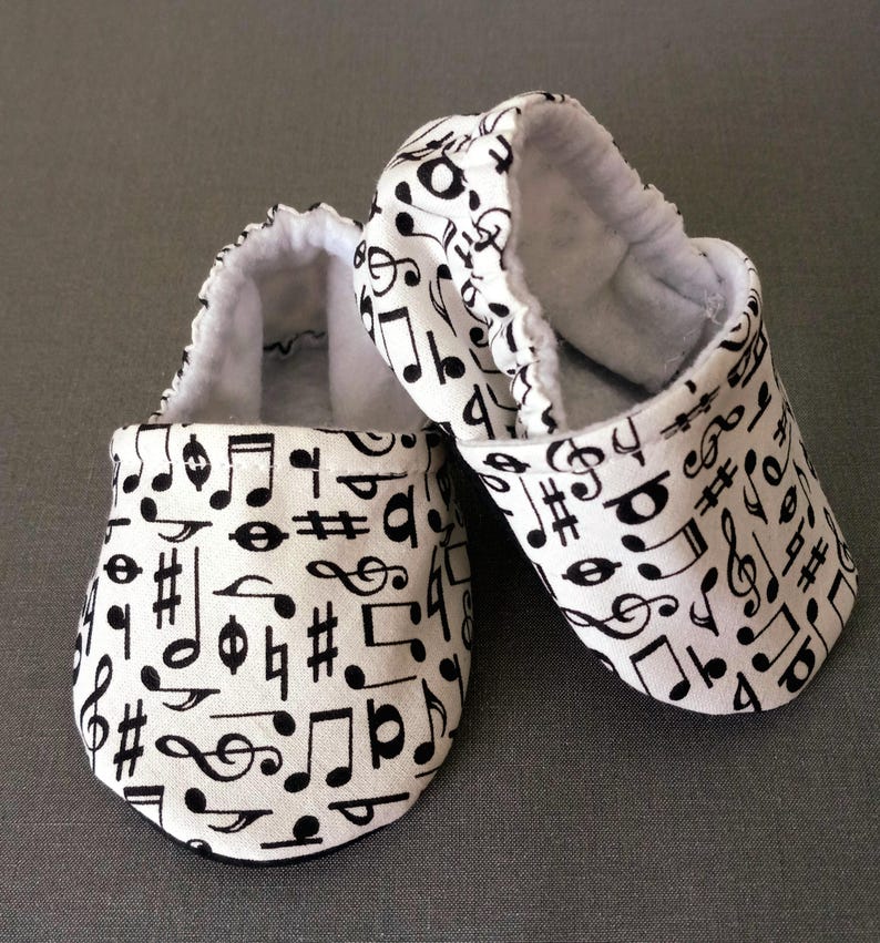 Music notes theme baby shoes