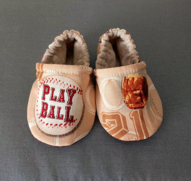 Baseball theme baby shoes