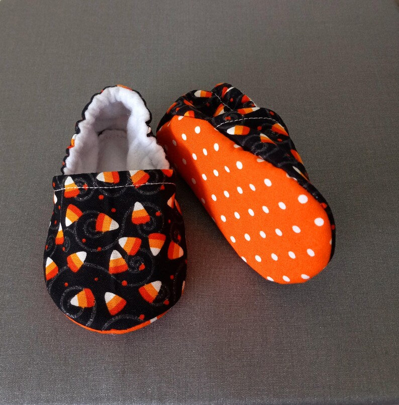 Halloween baby shoes ,candy corn baby shoes
