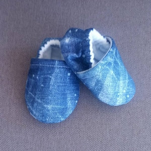 Denim baby shoes - Made to order item