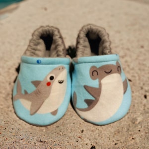 Shark theme baby soft shoes - Made to order item