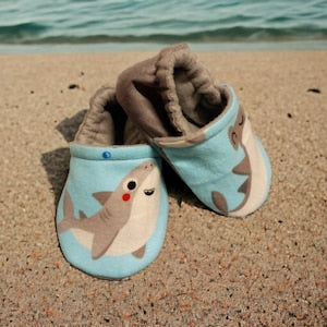 Shark theme baby soft shoes - Made to order item