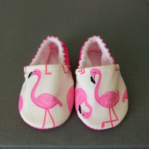Tropical flamingo baby shoes
