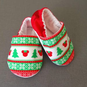 Christmas inspired Minnie Ears baby shoes