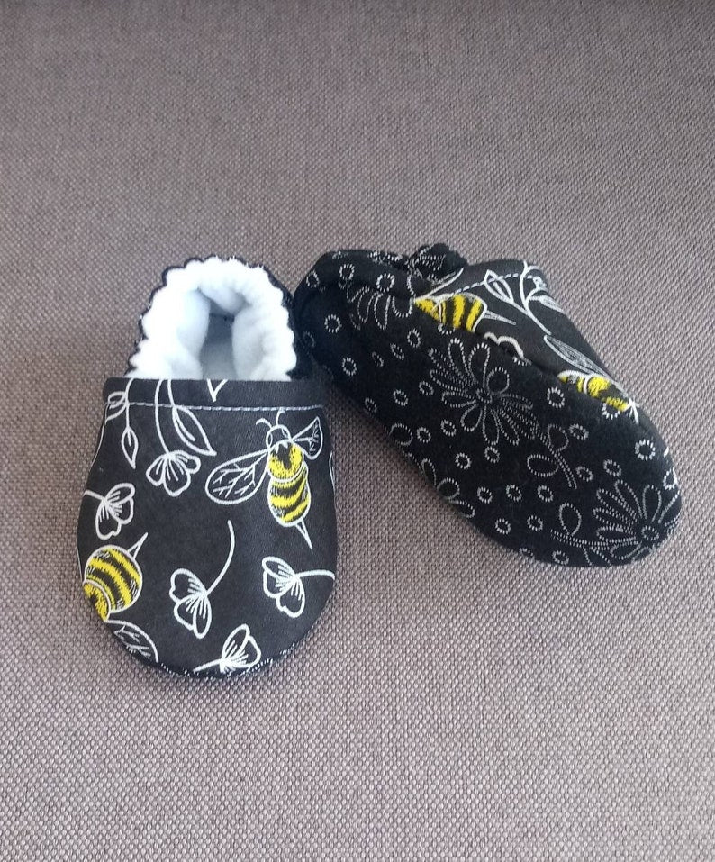 Black bee Baby shoes, Yellow Bee soft baby shoes