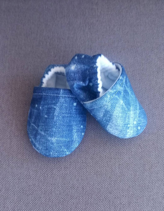 Denim baby shoes - Made to order item