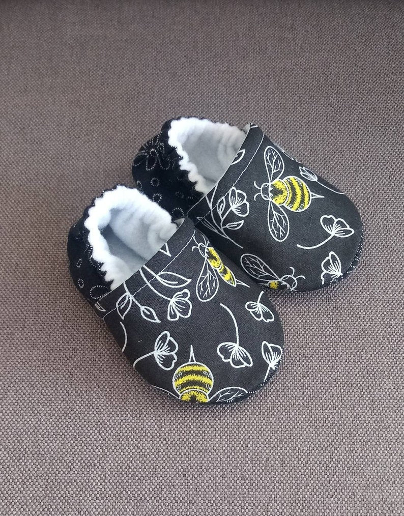 Black bee Baby shoes, Yellow Bee soft baby shoes