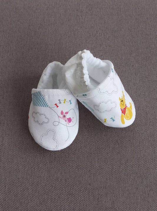 Bear baby soft shoes, Pooh inspired baby shoes
