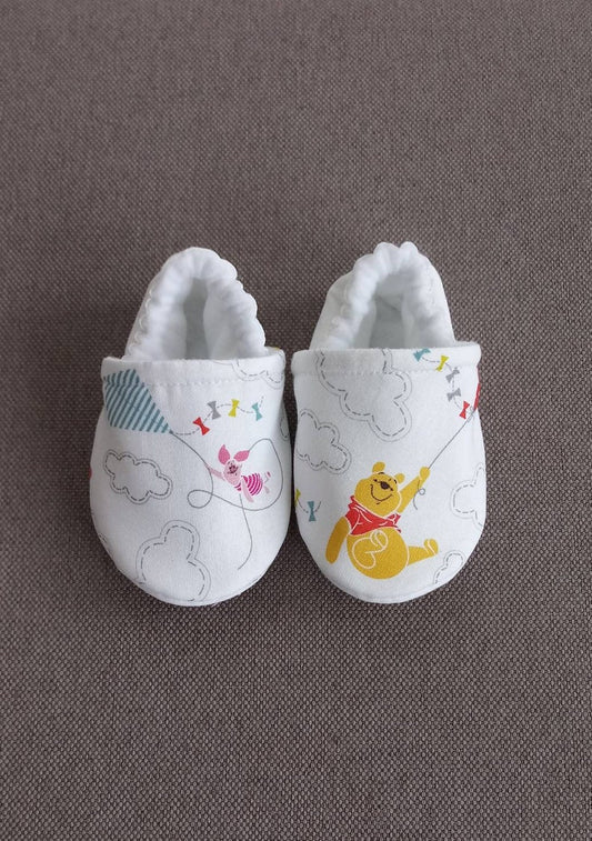 Bear baby soft shoes, Pooh inspired baby shoes