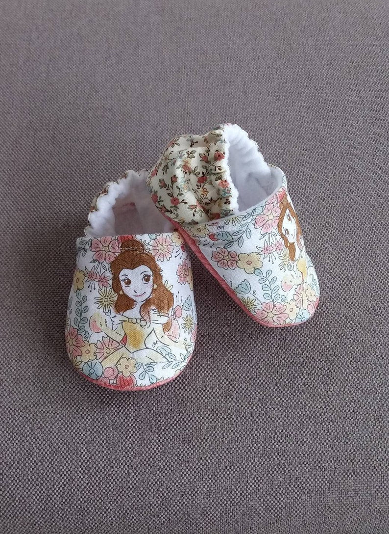 Inspired Belle Beauty theme floral baby soft shoes