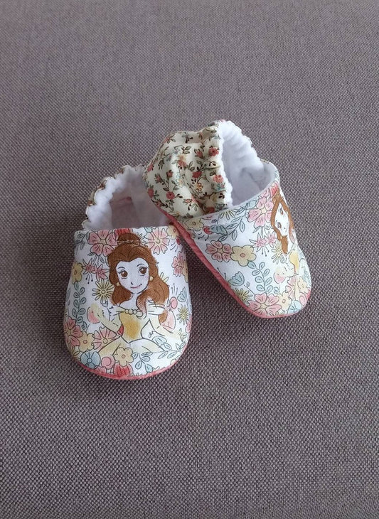 Inspired Belle Beauty theme floral baby soft shoes