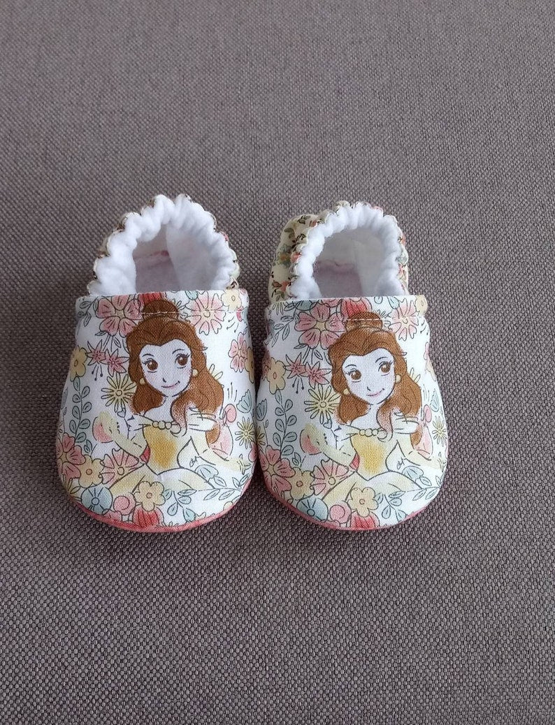 Inspired Belle Beauty theme floral baby soft shoes