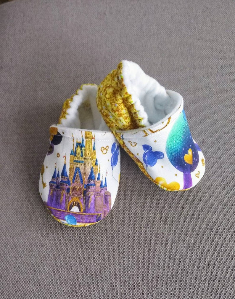 Disney castle theme baby shoes