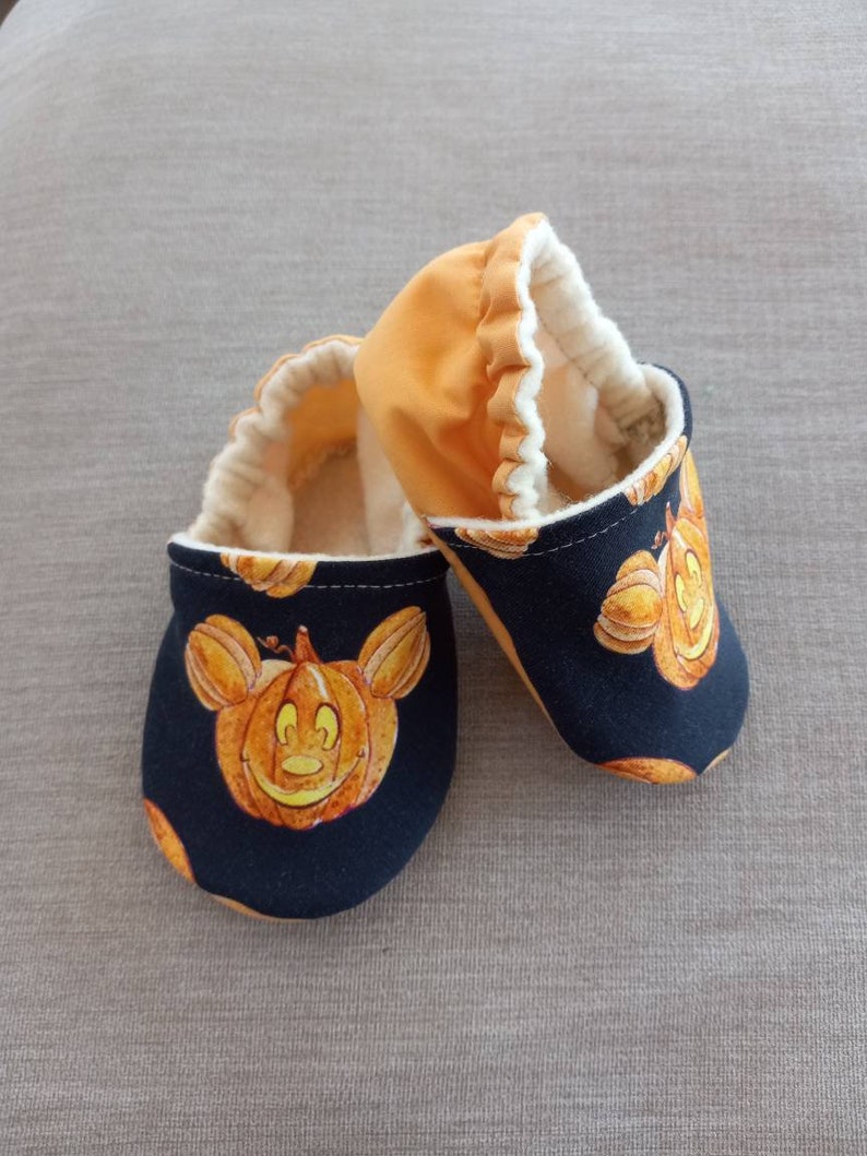 Halloweeen theme, Pumpkin Mickey inspired baby shoes