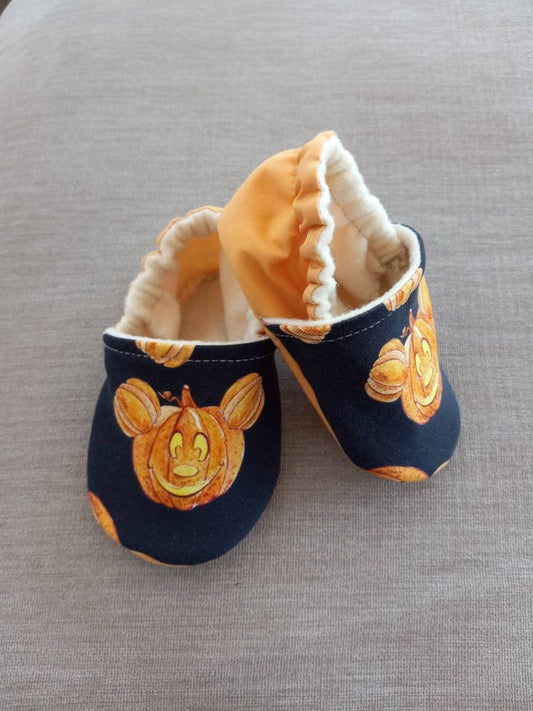 Halloweeen theme, Pumpkin Mickey inspired baby shoes