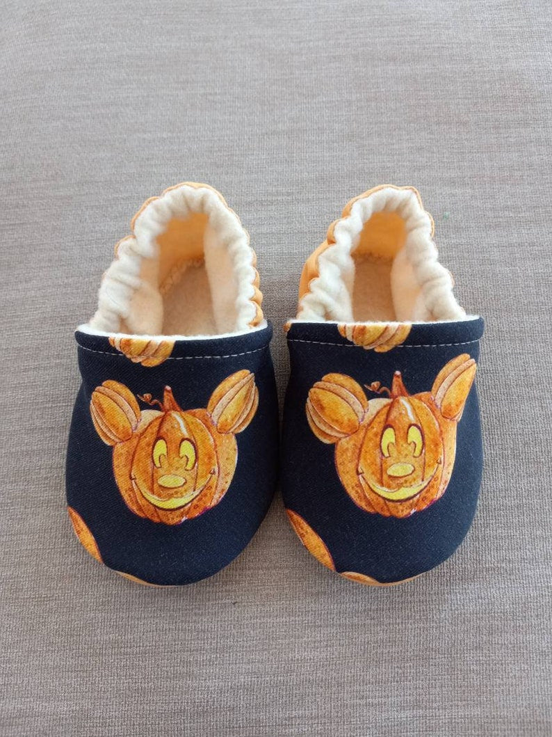 Halloweeen theme, Pumpkin Mickey inspired baby shoes