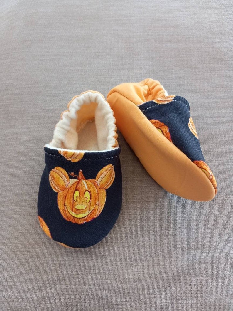 Halloweeen theme, Pumpkin Mickey inspired baby shoes
