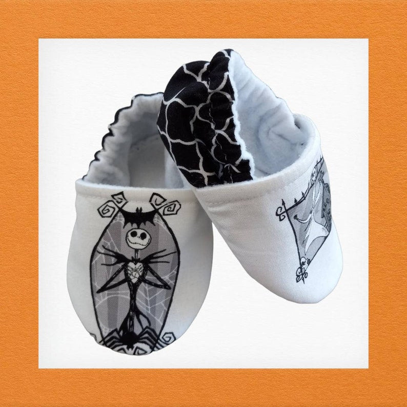 Inspired Nightmare before Christmas baby shoes. Jack and Zero baby shoes