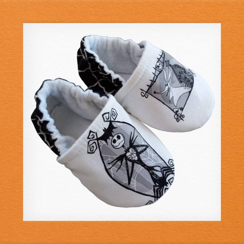Inspired Nightmare before Christmas baby shoes. Jack and Zero baby shoes
