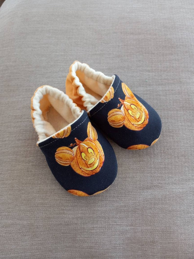 Halloweeen theme, Pumpkin Mickey inspired baby shoes