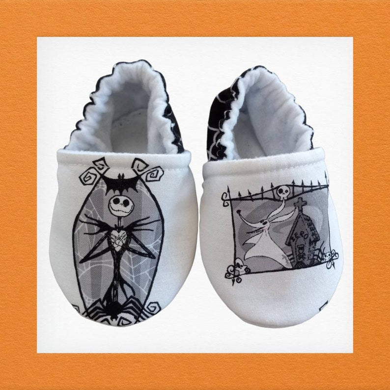 Inspired Nightmare before Christmas baby shoes. Jack and Zero baby shoes