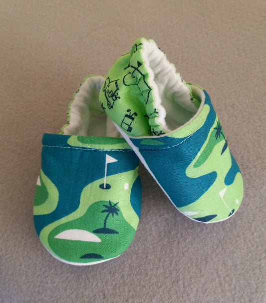 Golf theme baby shoes