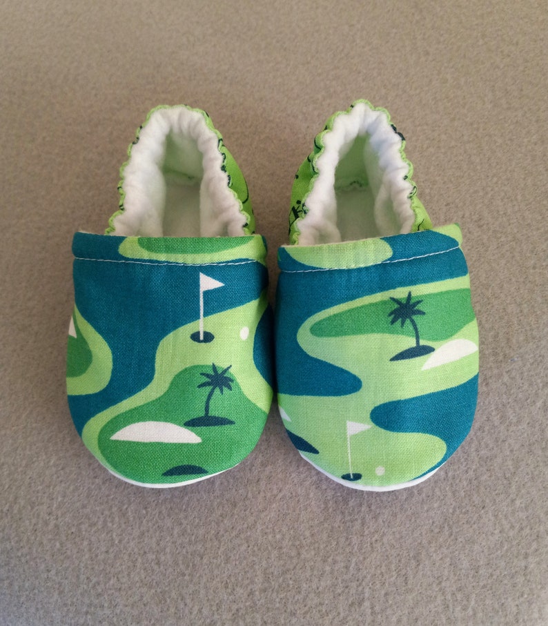 Golf theme baby shoes