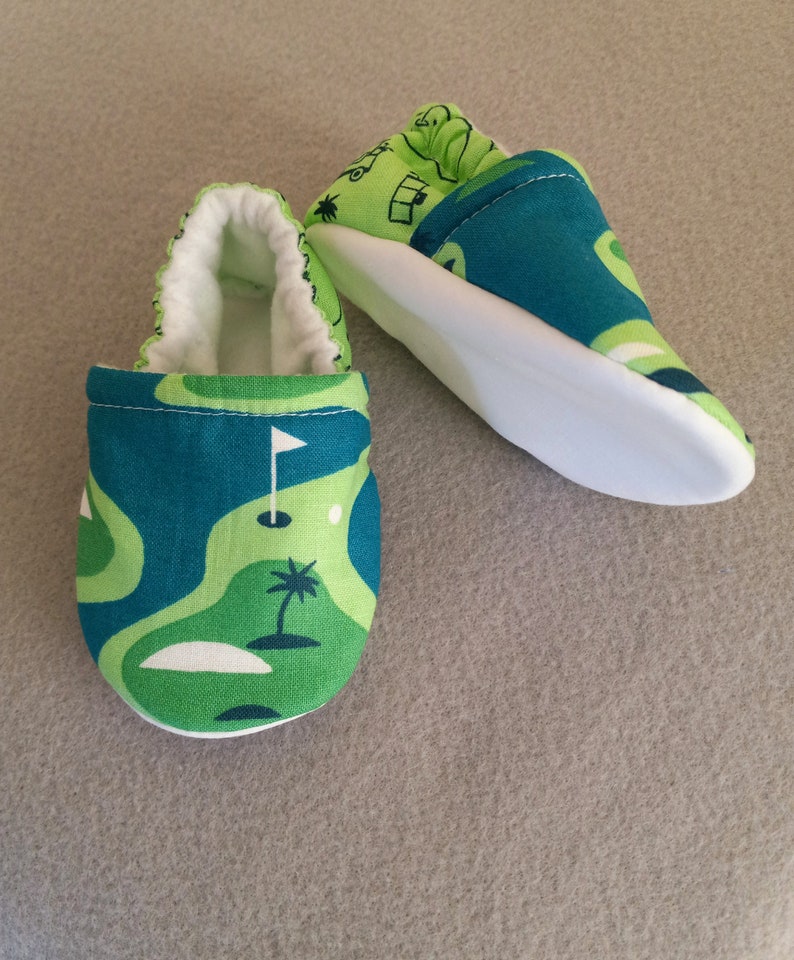 Golf theme baby shoes