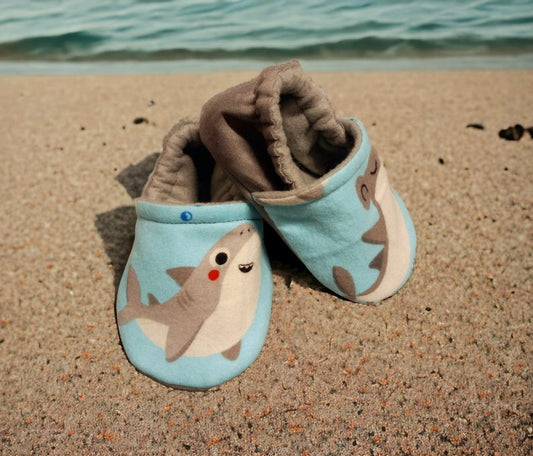 Shark theme baby soft shoes - Made to order item