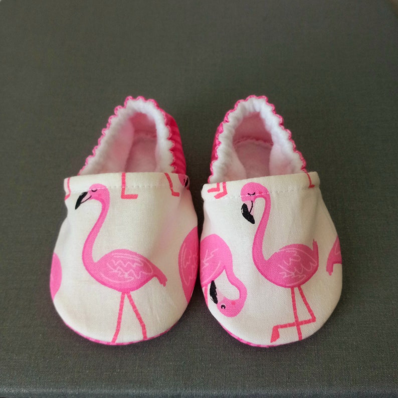 Tropical flamingo baby shoes