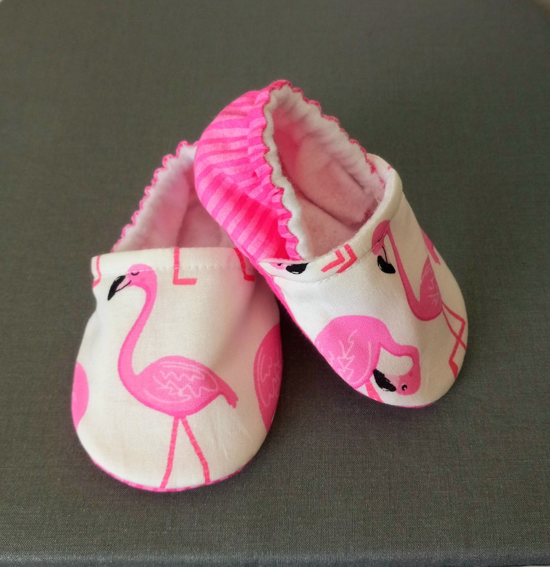 Tropical flamingo baby shoes