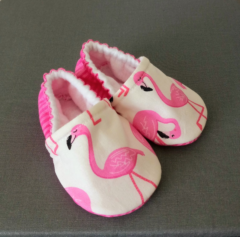 Tropical flamingo baby shoes