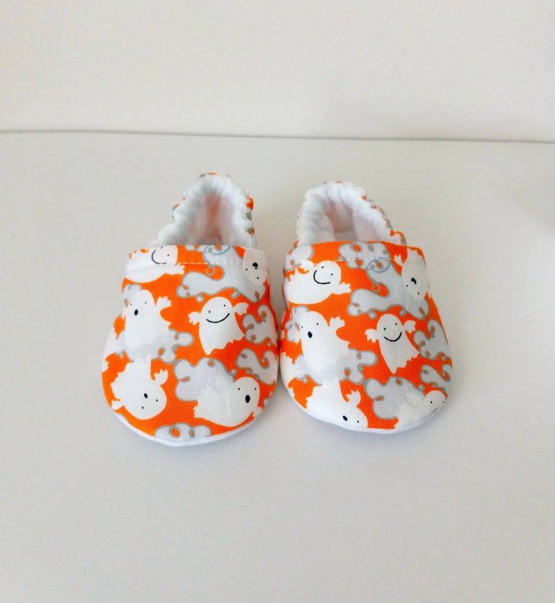Halloween friendly ghosts baby shoes