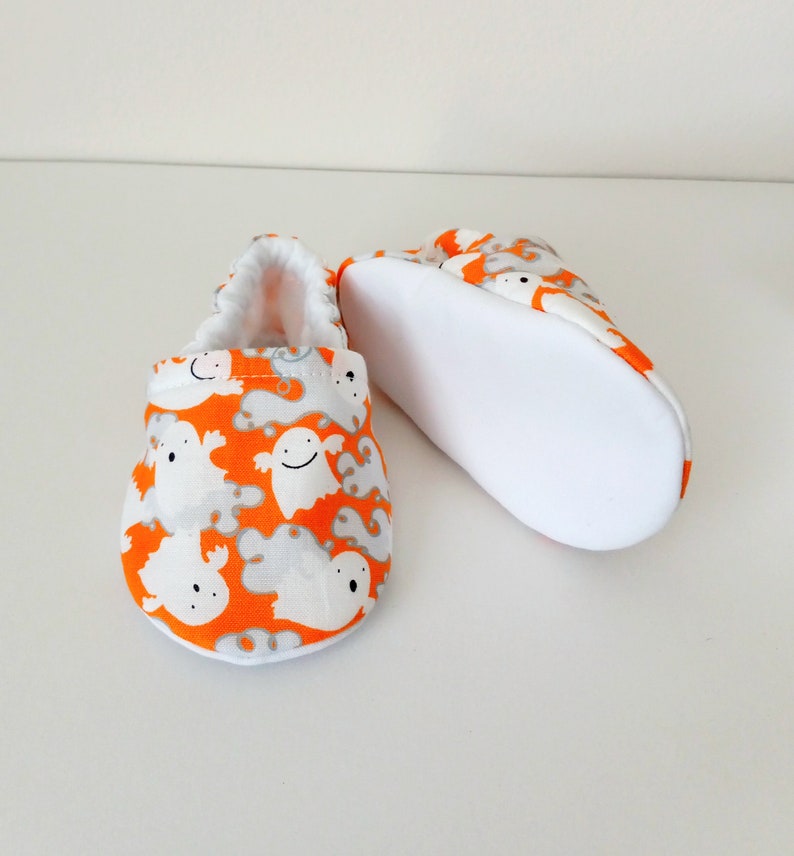 Halloween friendly ghosts baby shoes