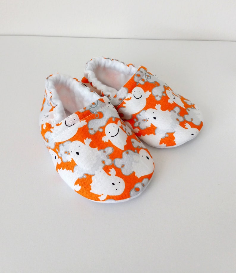 Halloween friendly ghosts baby shoes