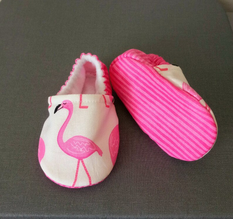 Tropical flamingo baby shoes