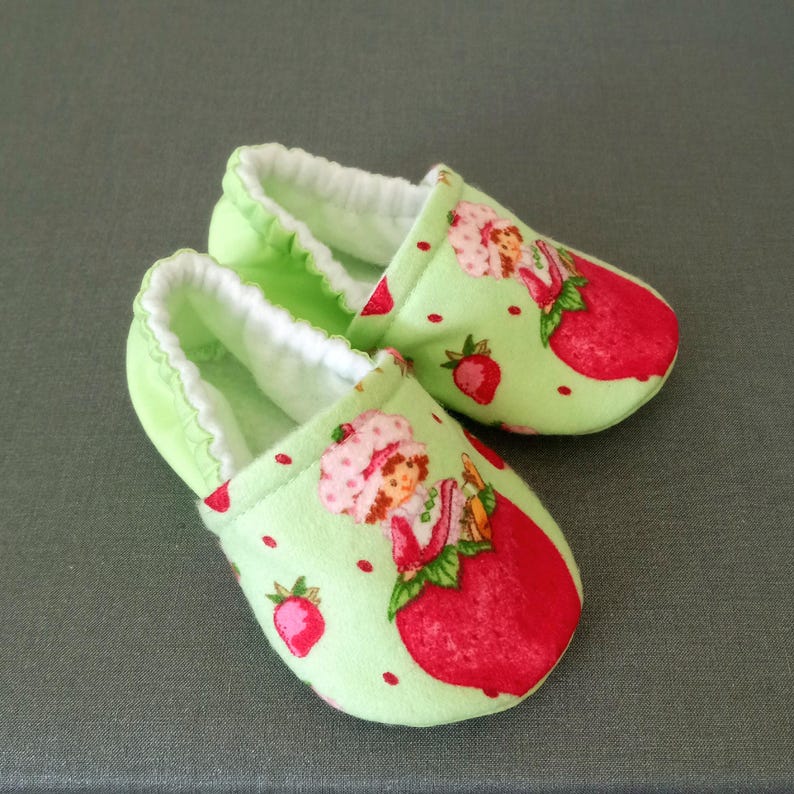 Strawberry inspired baby shoes