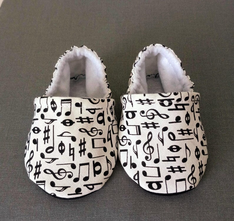 Music notes theme baby shoes