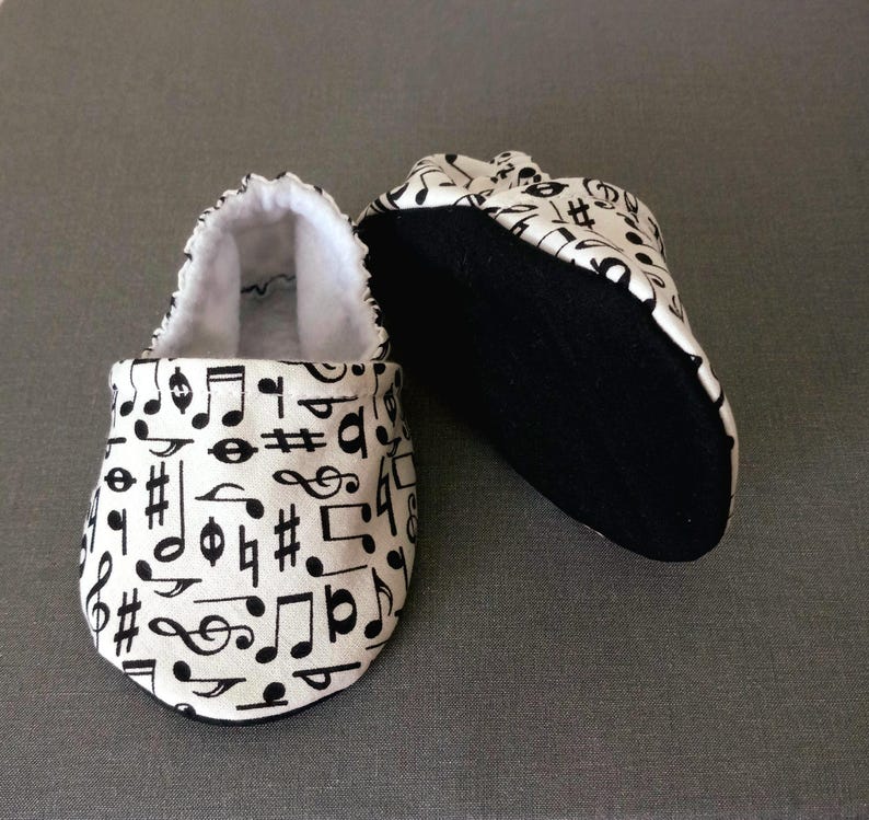 Music notes theme baby shoes