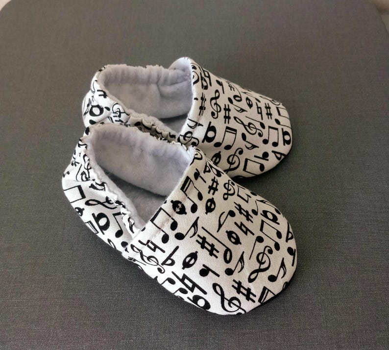 Music notes theme baby shoes