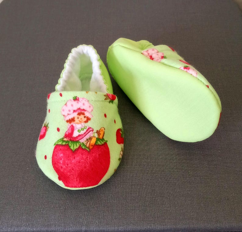 Strawberry inspired baby shoes