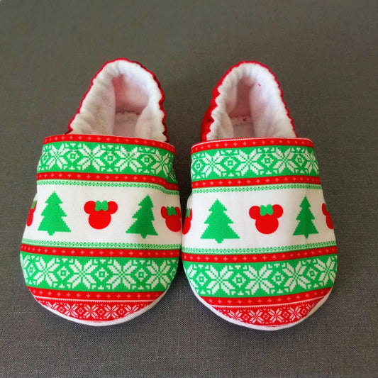 Christmas inspired Minnie Ears baby shoes