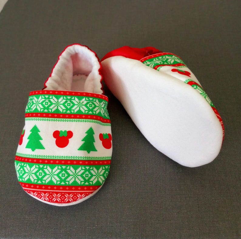 Christmas inspired Minnie Ears baby shoes
