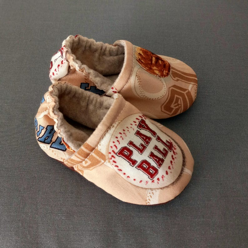 Baseball theme baby shoes