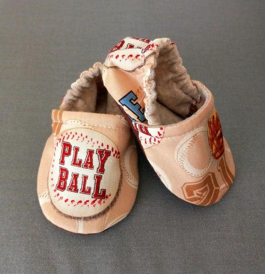 Baseball theme baby shoes