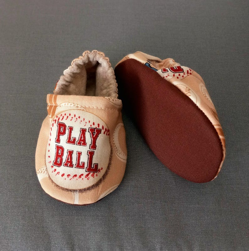Baseball theme baby shoes