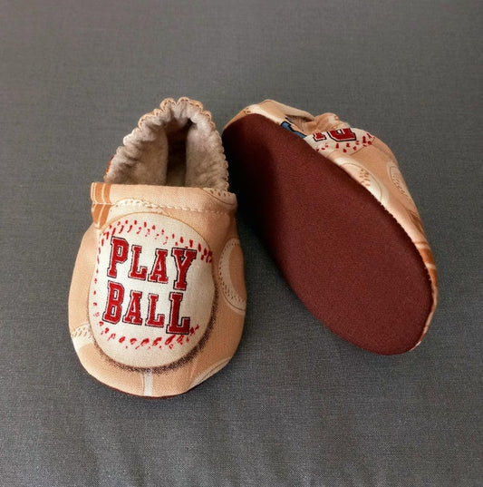 Baseball theme baby shoes