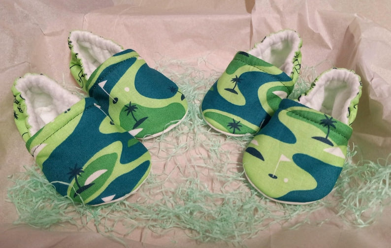 Golf theme baby shoes
